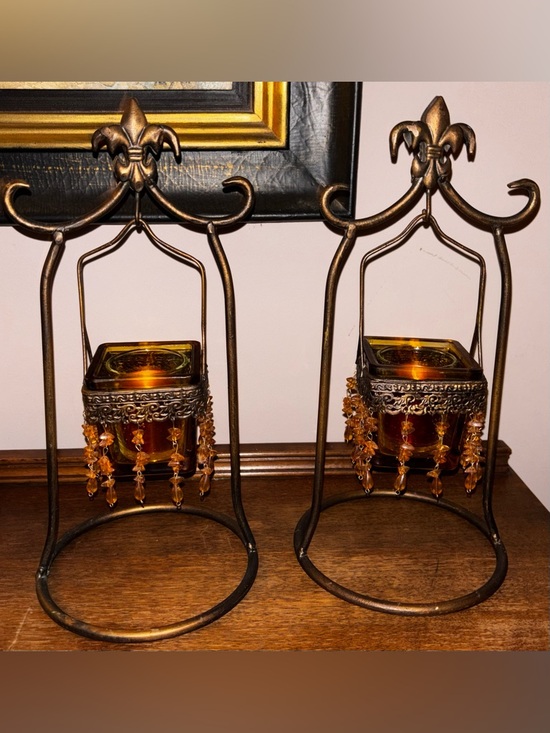Other - Pair of Y2K Home Interiors Fleur-de-Lis Candle Holders.
